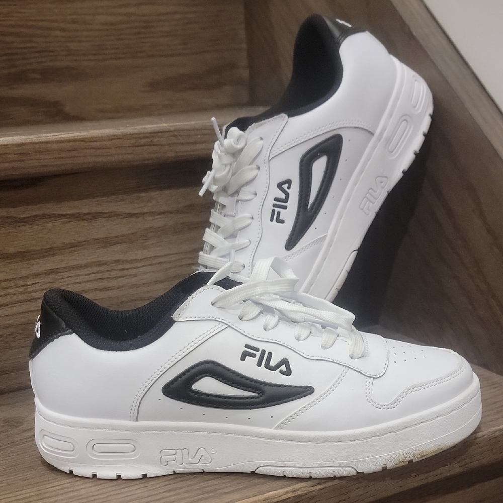 Size US 8 Women, Used Twice Only, Fila Classic White and Black Athletic Shoes
